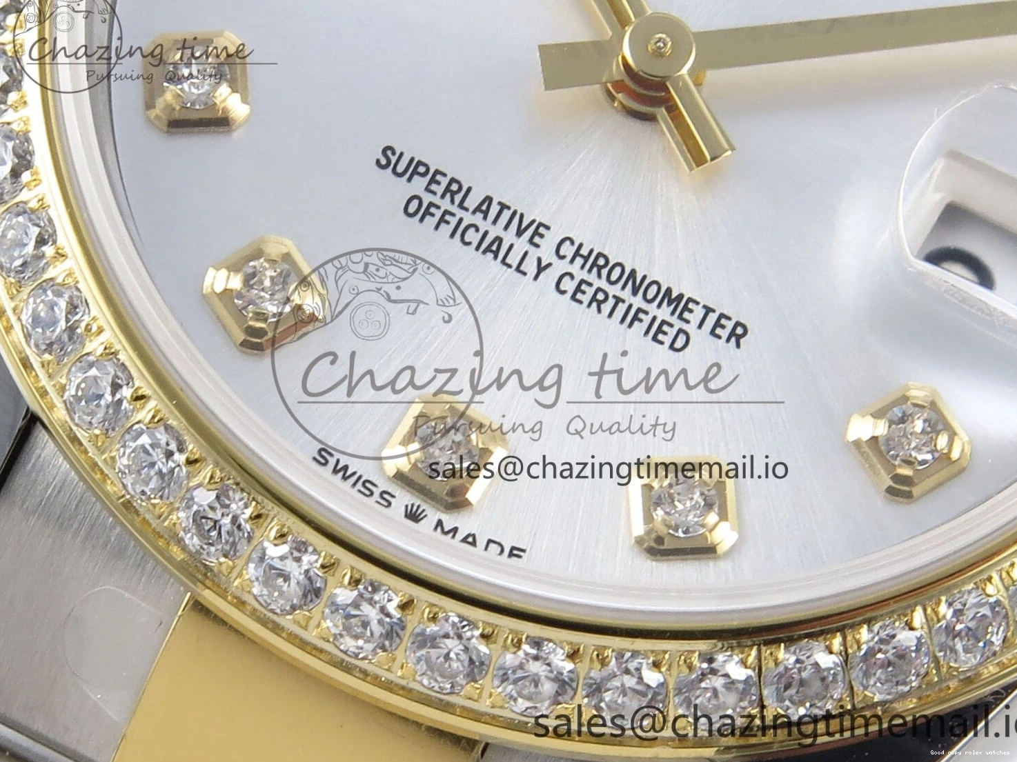 Rolex copies cheap SS 402 ETA YG Bracelet Steel 904L 1:1 ARF Silver OdorResistant 278383RBR Best DateJust Bezel Dial Diamonds 31 on Oyster Edition Diamonds 1103